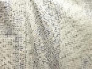 アンティーク　短冊に華紋織り出し本場白大島紬着物(7マルキ)